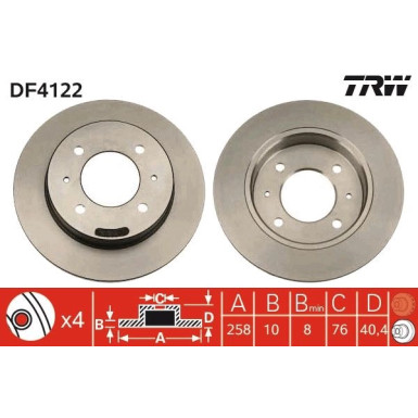Bremsscheibe Hyundai T. Lantra | DF4122