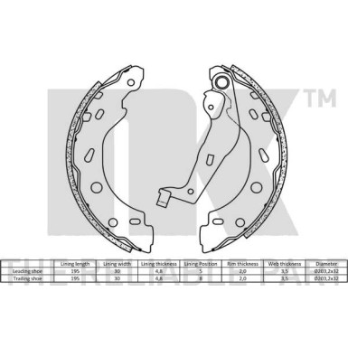 2733671 Bremsbackensatz 2733671 Bremsbackensatz