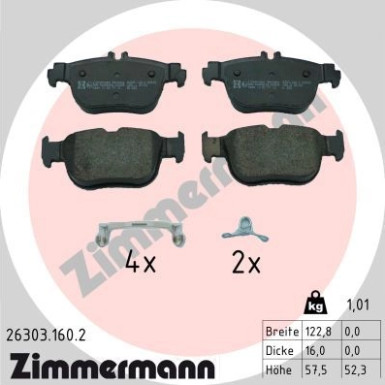ZIMMERMANN Bremsbelagsatz, Scheibenbremse | 26303.160.2