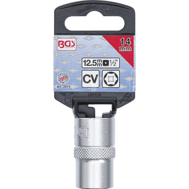 BGS Steckschlüssel-Einsatz Sechskant | Antrieb Innenvierkant 12,5 mm (1/2"""") | SW 14 mm | 2914