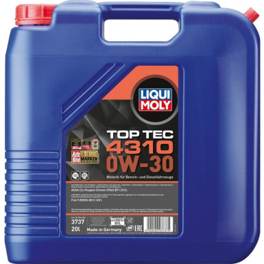 Liqui Moly Top Tec 4310 0W-30 20 l | 20L Kanister Kunststoff