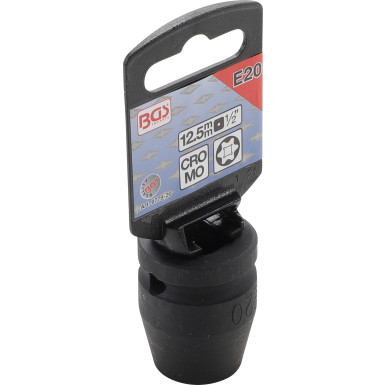 BGS Kraft-Steckschlüssel-Einsatz E-Profil | Antrieb Innenvierkant 12,5 mm (1/2"""") | SW E20 | 9779-20