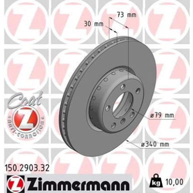 ZIMMERMANN Bremsscheibe 150.2903.32 FORMULA F