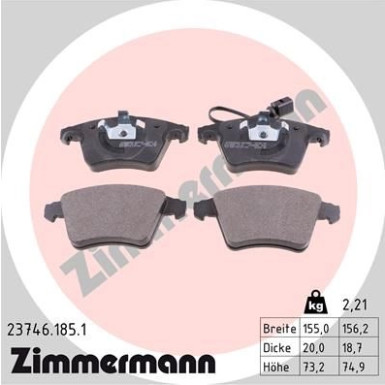 ZIMMERMANN Bremsbeläge 23746.185.1