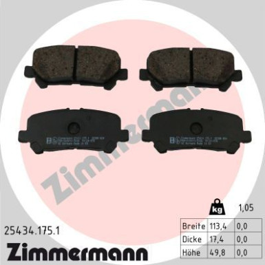 ZIMMERMANN Bremsbelagsatz, Scheibenbremse ZIMMERMANN Bremsbelagsatz, Scheibenbremse