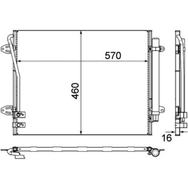 Kondensator, Klimaanlage BEHR Premium Line AC 734 000P