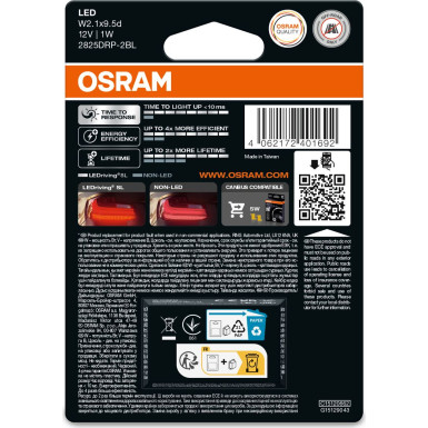 OSRAM W5W LEDriving SL Red Rot 12V Blister 2 Stück OSRAM W5W LEDriving SL Red Rot 12V Blister 2 Stück