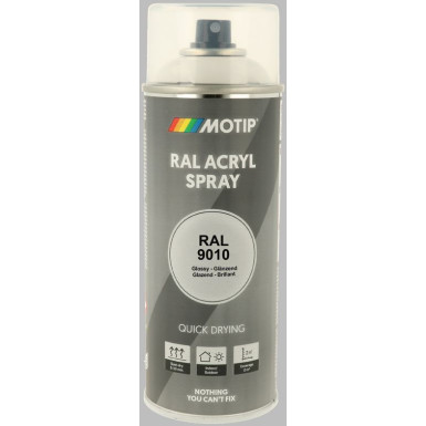 MoTip hochglänzender Acryllack reinweiss 400ml | 7040