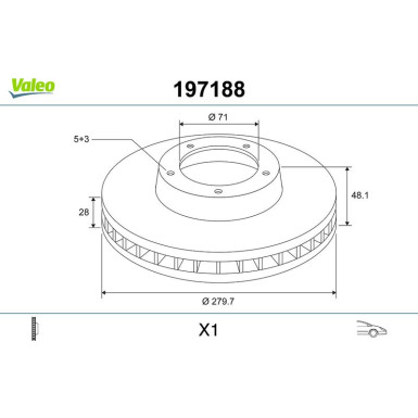 VALEO Bremsscheibe 197188