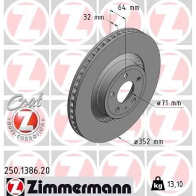 ZIMMERMANN Bremsscheibe | 250.1386.20