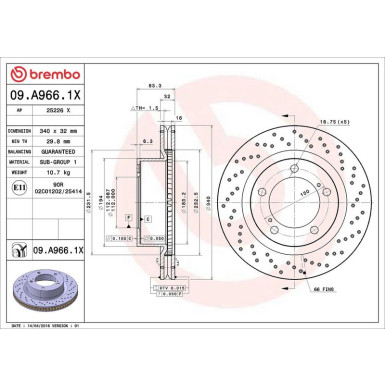 Bremsscheibe VA Xtra TOYOTA Land Cruiser 07 XTRA LINE - Xtra 09.A966.1X