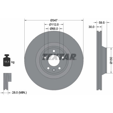 Bremsscheibe Vw P. A6 04- 347Mm PRO+ 92132405