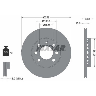 Bremsscheibe Vw P. A2 1.2Tdi PRO 92106403