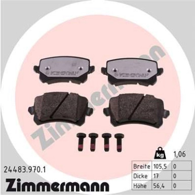ZIMMERMANN Bremsbeläge | 24483.970.1