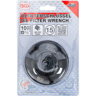 BGS Ölfilterschlüssel | 15-kant | Ø 80 - 82 mm | für Honda, Mazda, Nissan, Subaru, Toyota | 1039-80-82