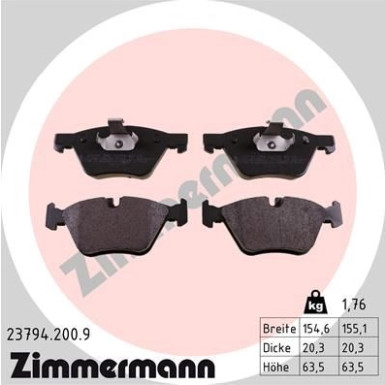 ZIMMERMANN Bremsbeläge | 23794.200.9