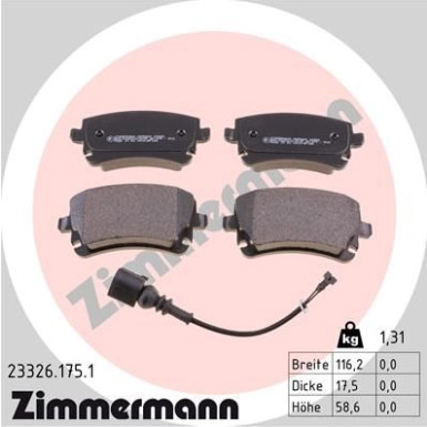 ZIMMERMANN Bremsbeläge ZIMMERMANN Bremsbeläge