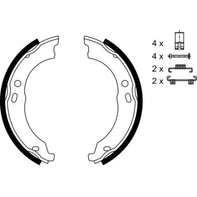 0 986 487 726 Bremsbackensatz, Feststellbremse 0 986 487 726 Bremsbackensatz, Feststellbremse