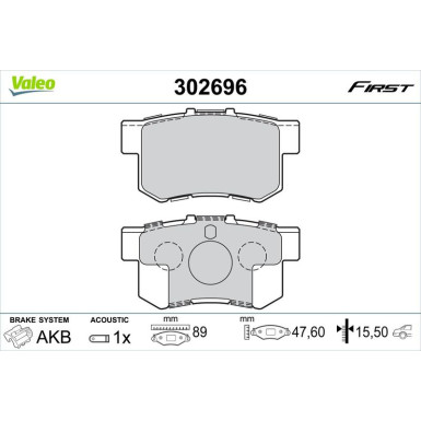 VALEO Bremsbeläge | 302696