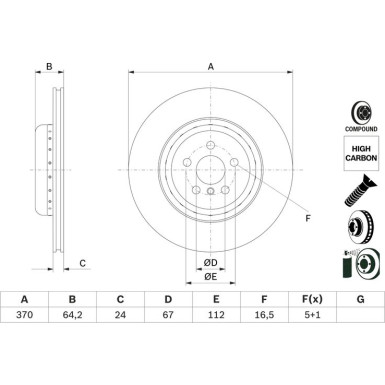 Bremsscheibe | BMW 5,7,8,X4,5,6,7 15 | 0 986 479 G99