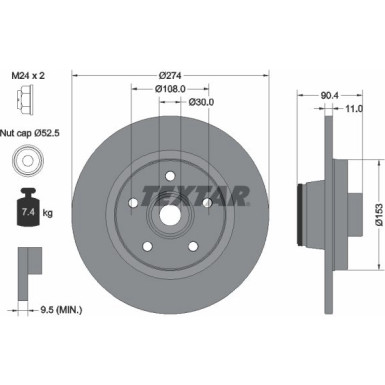 Bremsscheibe Renault T. Kangoo 1.2-1.6 16V 08- Set Mit Abs-Lager PRO 92196203