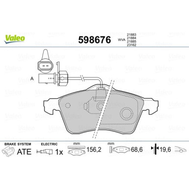 VALEO Bremsbeläge | 598676