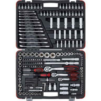 BGS Steckschlüssel-Satz Antrieb 6,3 mm (1/4 ) / 10 mm (3/8 ) / 12,5 mm (1/2 ) 216-tlg BGS Do it yourself 15216