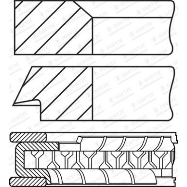 GOETZE ENGINE Kolbenringsatz 08-451600-00