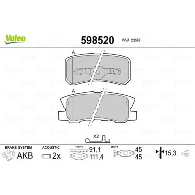 VALEO Bremsbeläge VALEO Bremsbeläge