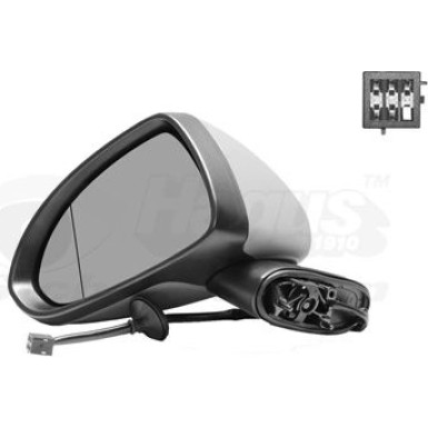 Aussenspiegel li. elek. Verstell. bhz Opel Corsa D Asph. beheiz. grundiert OE 6428253 HAGUS