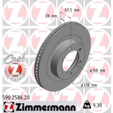 ZIMMERMANN Bremsscheibe | 590.2586.20