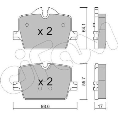 CIFAM Bremsbelagsatz, Scheibenbremse | 822-1265-0