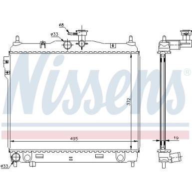 Wasserkühler PKW | HYUNDAI GETZ 1,1-1,3-1,6 02 | 67495