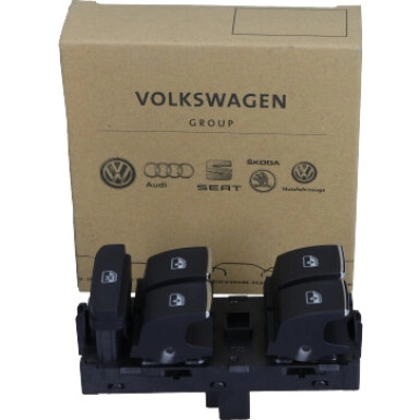 Original VAG Fensterschalter Seat Leon 13- (Farbe: Mattschwarz - Brillantes Chrom) | 5G0959857GIHA