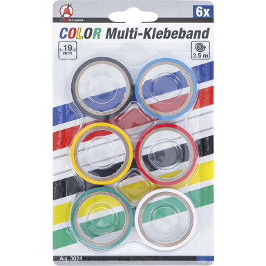 BGS COLOR Multi-Klebeband Set 19 x 3,5 m 6-tlg BGS Do it yourself 3024
