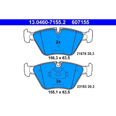 Bremsbelagsatz Bmw S. 3/X3/Z4 2.0-3.0 00-11 | 13.0460-7155.2