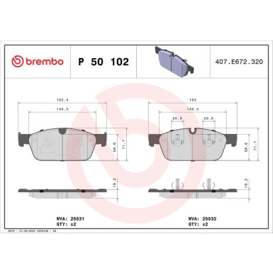 BREMBO Bremsklötze VA MERCEDES M-Klasse/GL-Klasse 12 PRIME LINE P 50 102