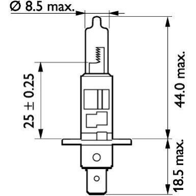 H1 MasterDuty 24V.70W.P14,5S Lampe | HD Version, verstärkt & rüttelfest | 13258MDC1