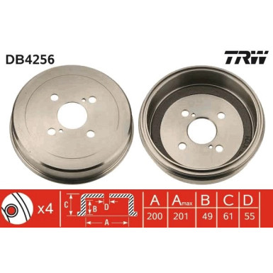 82 472 024 Bremstrommel | TOYOTA Corolla 95 | DB4256 82 472 024 Bremstrommel | TOYOTA Corolla 95 | DB4256