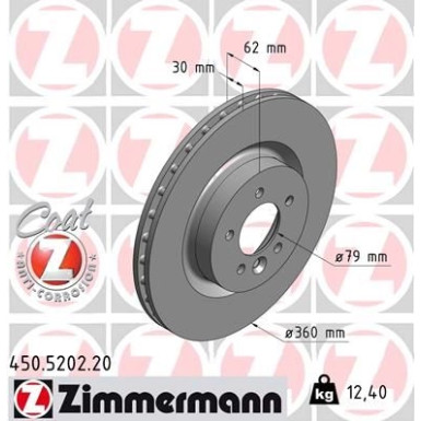 ZIMMERMANN Bremsscheibe 450.5202.20 Coat Z