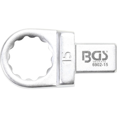 BGS Einsteck-Ringschlüssel | 15 mm | Aufnahme 9 x 12 mm | 6902-15