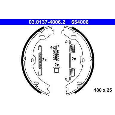 03.0137-4006.2 Bremsbackensatz, Feststellbremse 03.0137-4006.2 Bremsbackensatz, Feststellbremse