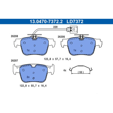 ATE Bremsbelagsatz, Scheibenbremse ATE Bremsbelagsatz, Scheibenbremse