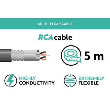 Phonocar 2-Fach geschirmte RCA Audio-Kabel für HI-FI-Systeme 5 m | 06025