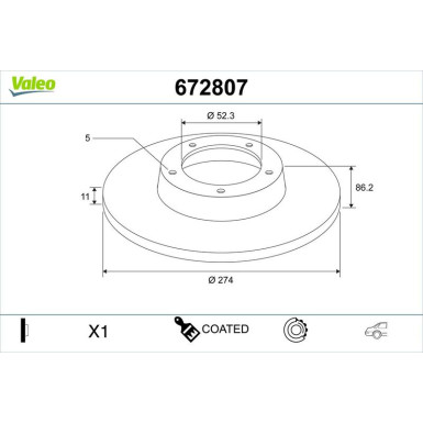 VALEO Bremsscheibe | 672807
