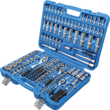 BGS Steckschlüssel-Satz Zwölfkant | Antrieb 6,3 mm (1/4"""") / 10 mm (3/8"""") / 12,5 mm (1/2"""") | 192-tlg | 2286