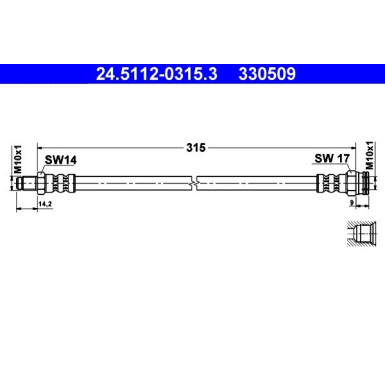 ATE Bremsschlauch | 24.5112-0315.3