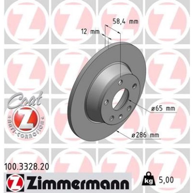 ZIMMERMANN Bremsscheibe 100.3328.20 Coat Z