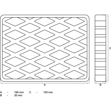 BGS Gummiauflage | für Hebebühnen | 160 x 120 x 20 mm | 7036