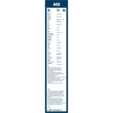 400 BOSCH | Wischerblatt | TWIN-Standard | 3397118610